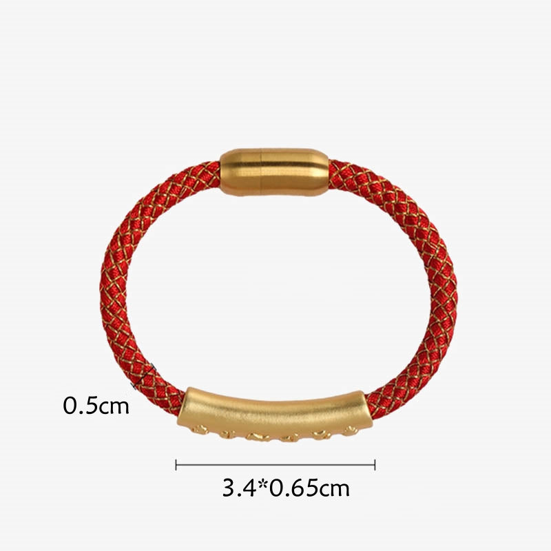 ATELIER-TIBET Bracelet Om Mani Padme Hum Argent 999 & Cordon – Pureté & Intention
