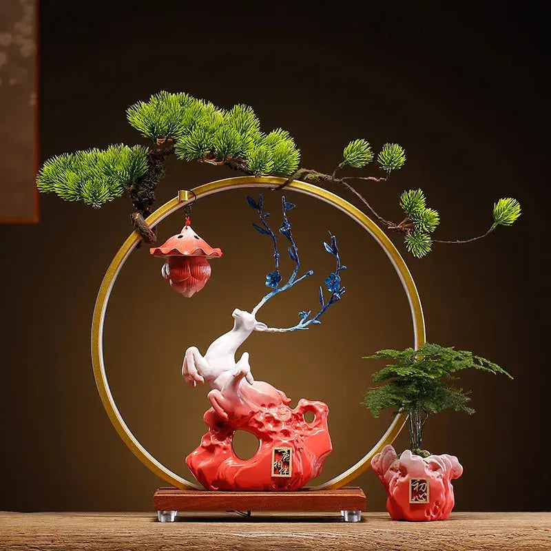 ATELIER-TIBET – Élan de Pureté · Fontaine d’Encens LED Cerf & Fleurs