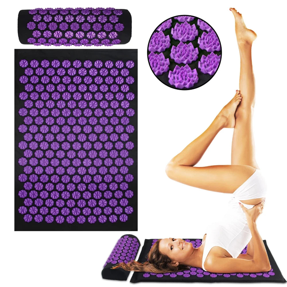 ATELIER-TIBET – Tapis d’Acupression + Coussin – Bien-être, Relaxation & Détente