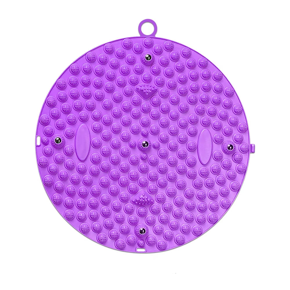 ATELIER-TIBET – Tapis d’Acupression ROND Violet – Coussin de Relaxation et Bien-Être