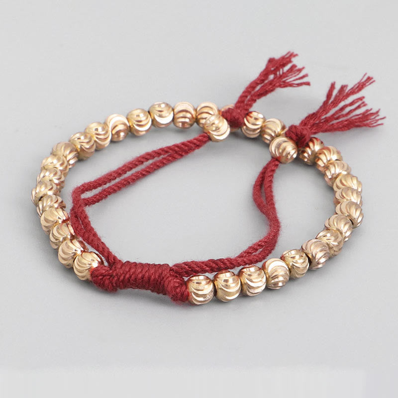 ATELIER-TIBET – Bracelet Spirituel Tibétain en Perles de Cuivre Ajustable