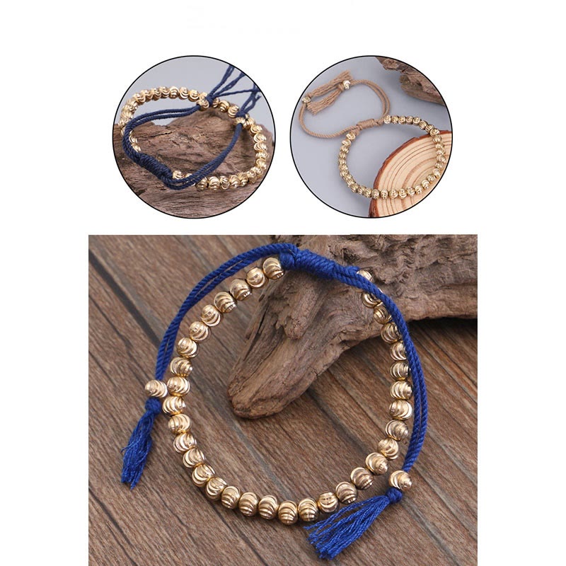 ATELIER-TIBET – Bracelet Spirituel Tibétain en Perles de Cuivre Ajustable