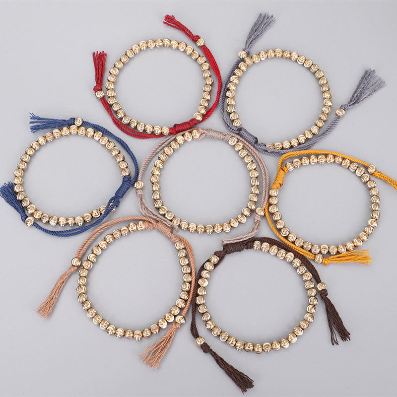 ATELIER-TIBET – Bracelet Spirituel Tibétain en Perles de Cuivre Ajustable