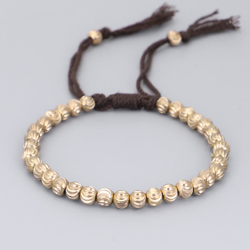 ATELIER-TIBET – Bracelet Spirituel Tibétain en Perles de Cuivre Ajustable
