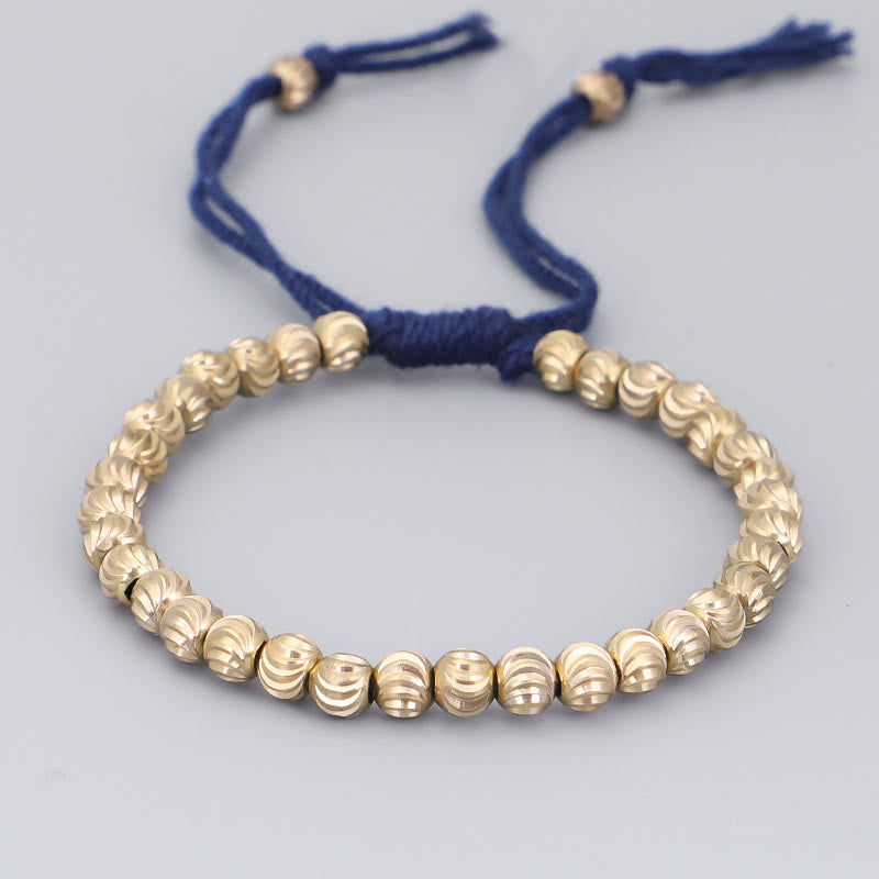 ATELIER-TIBET – Bracelet Spirituel Tibétain en Perles de Cuivre Ajustable