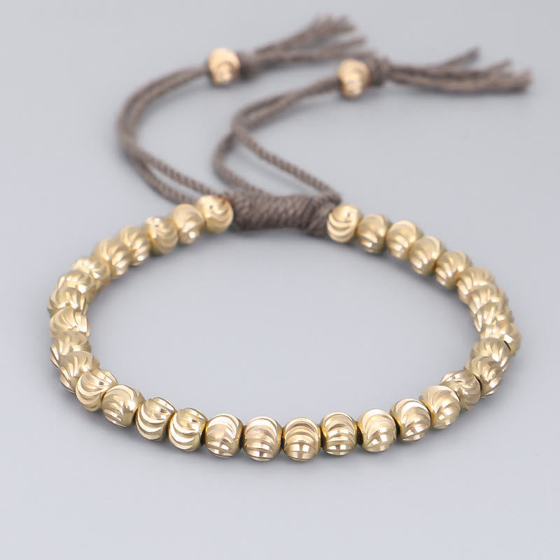 ATELIER-TIBET – Bracelet Spirituel Tibétain en Perles de Cuivre Ajustable