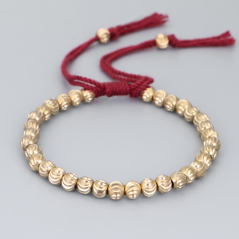 ATELIER-TIBET – Bracelet Spirituel Tibétain en Perles de Cuivre Ajustable