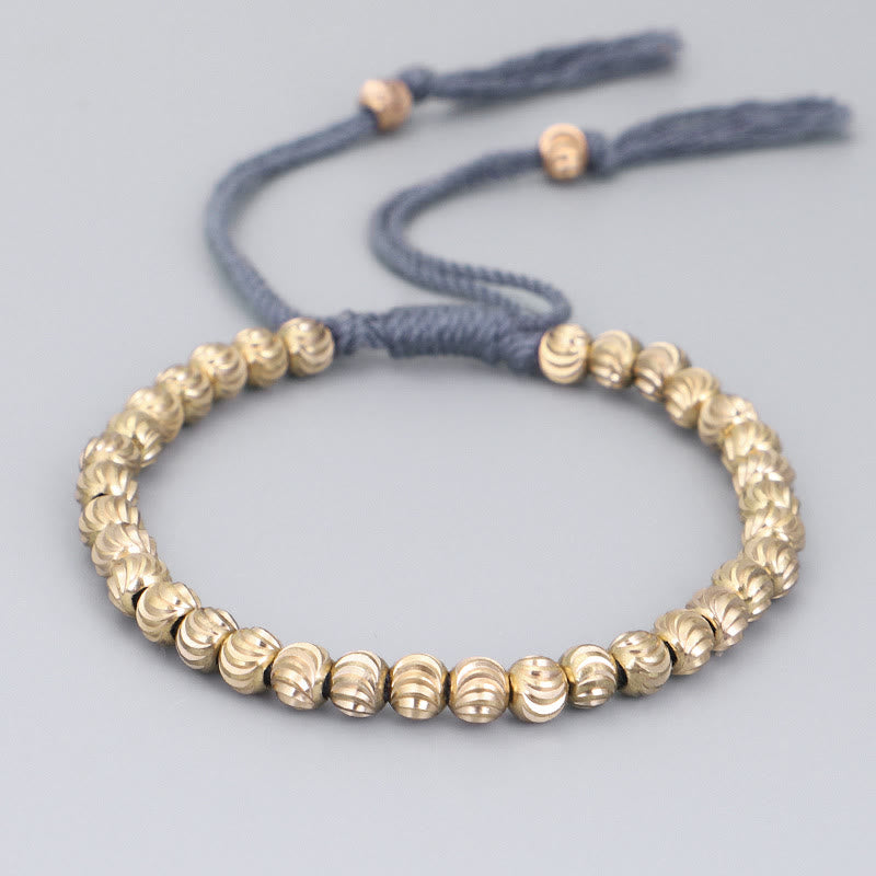 ATELIER-TIBET – Bracelet Spirituel Tibétain en Perles de Cuivre Ajustable