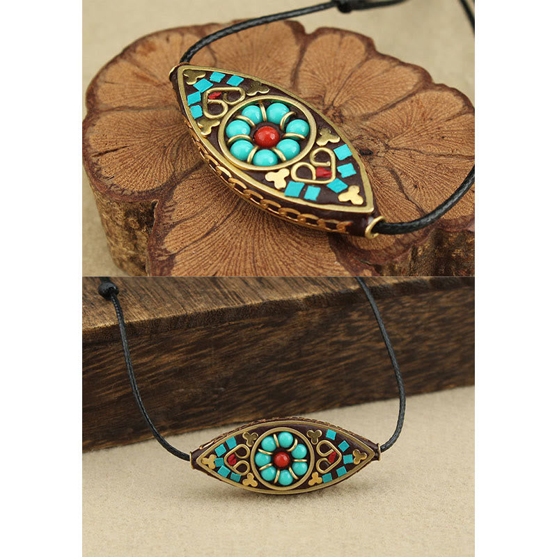 ATELIER-TIBET – Pendentif Turquoise Marquise en Pierre Naturelle