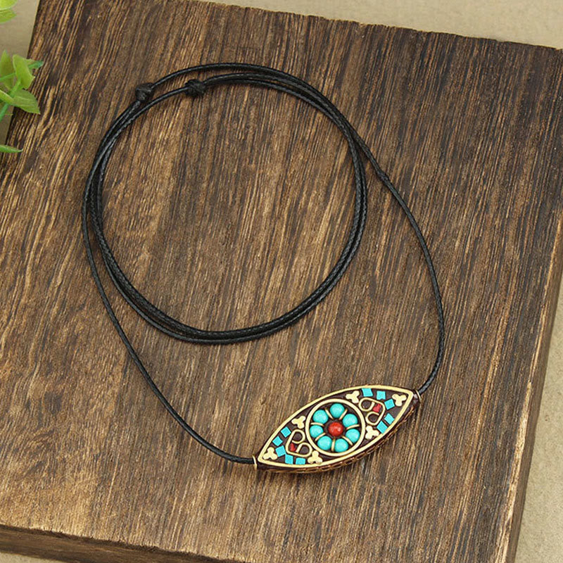 ATELIER-TIBET – Pendentif Turquoise Marquise en Pierre Naturelle