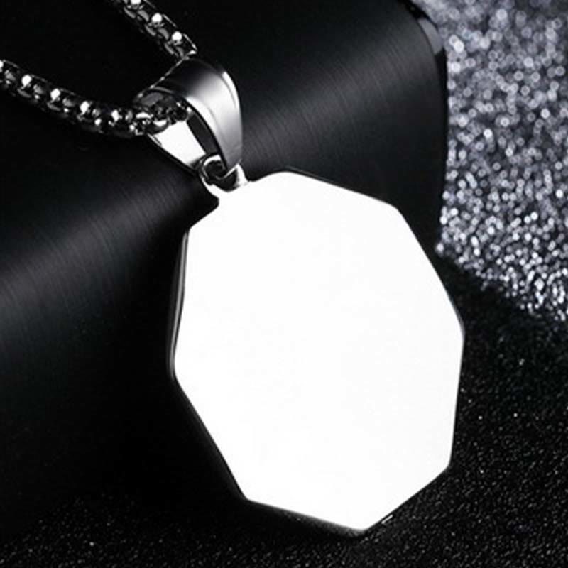 ATELIER-TIBET – Pendentif Unisexe Yin Yang Bagua en Acier Titane (38 × 33 mm)