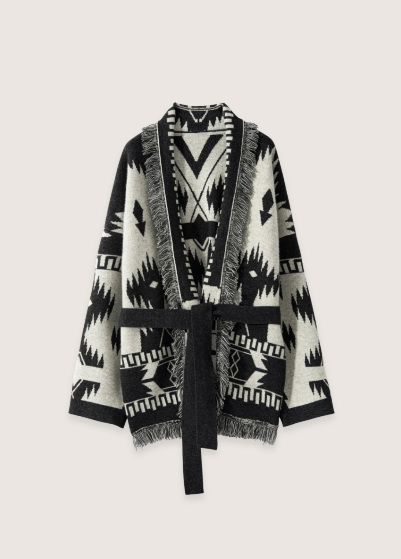 Veste kimono femme géométrique noir – Aztèques