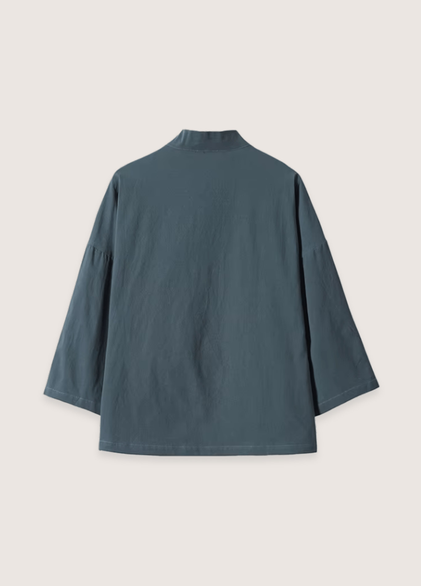 Veste kimono mixte coton motif grue bleu gris – Kaze
