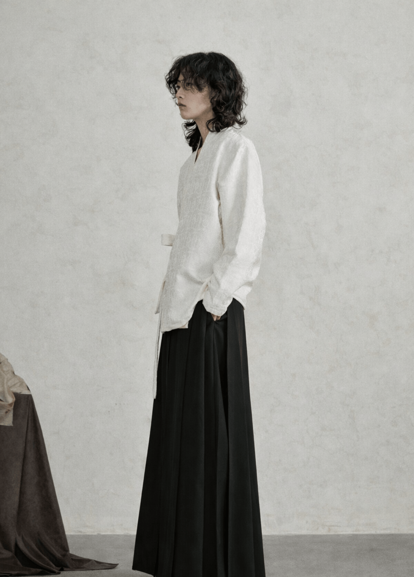 Veste kimono femme jacquard uni – Muji