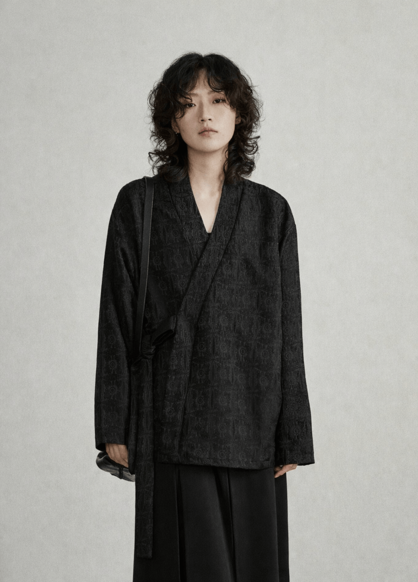 Veste kimono femme jacquard uni – Muji