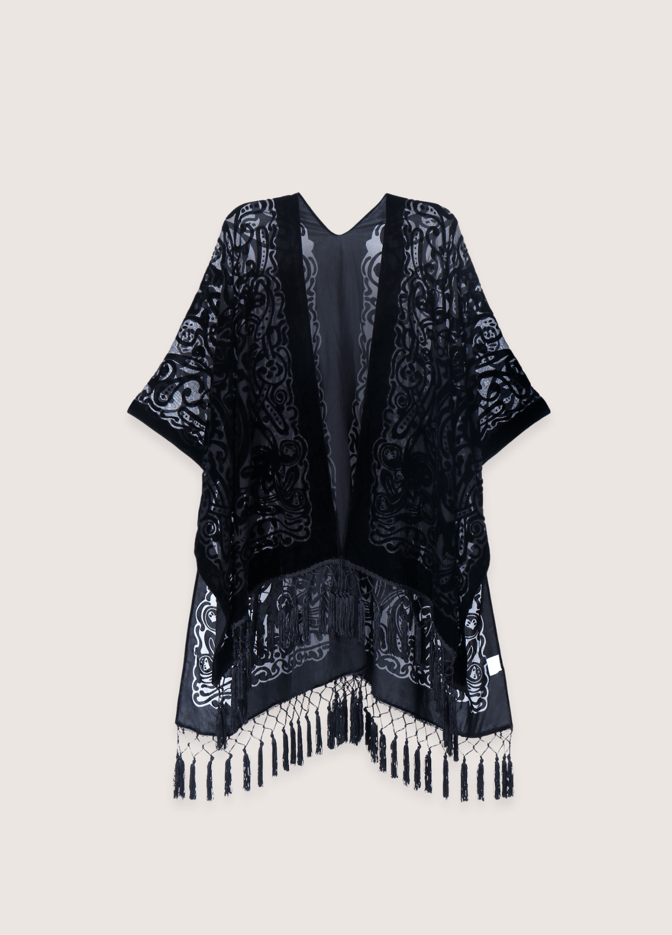 Veste kimono femme viscose tie-dye noir – Kuro