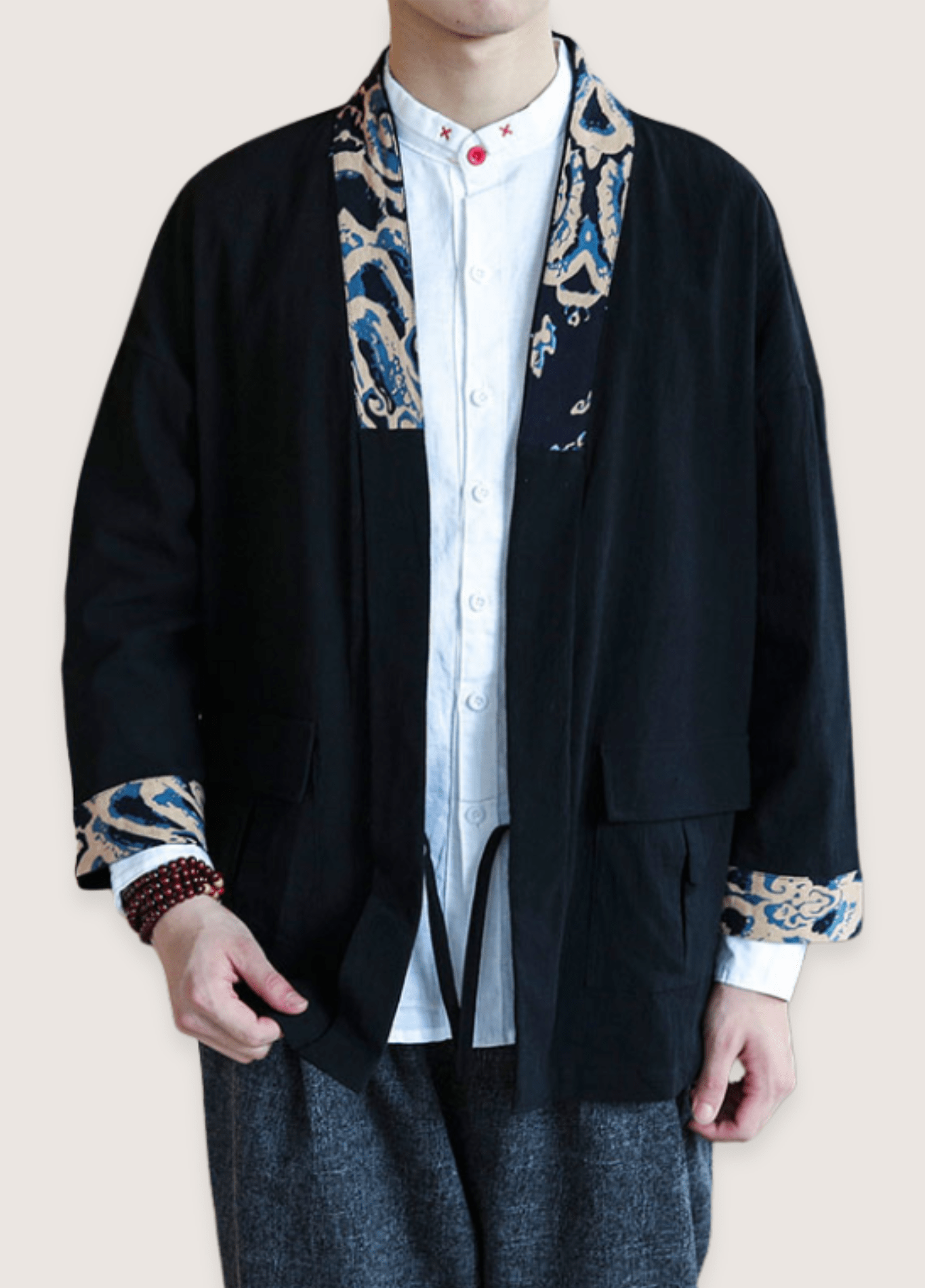 Veste kimono homme noir