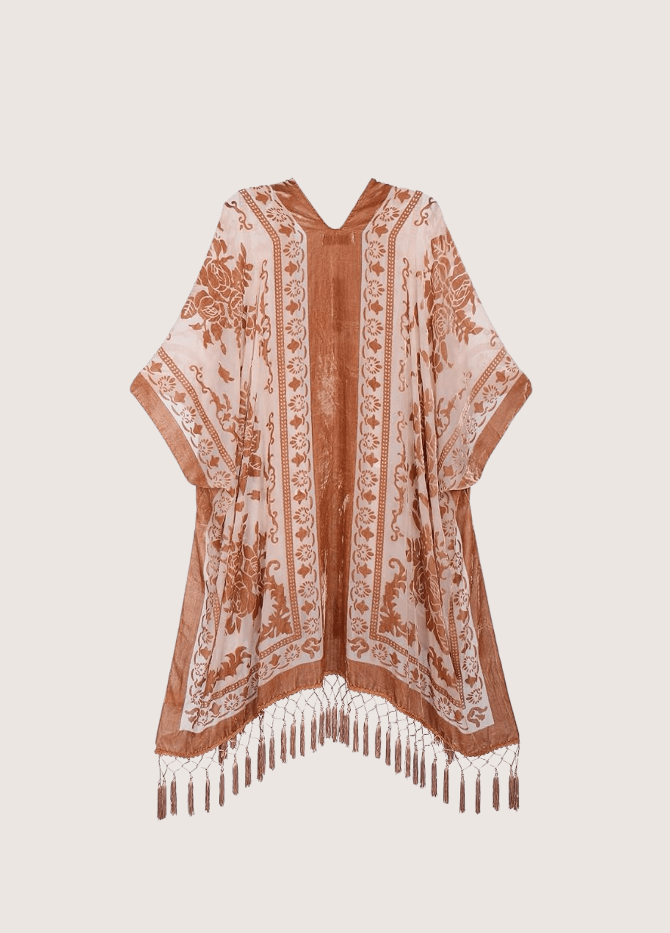Veste kimono femme viscose motif chrysanthème rose – Kuro