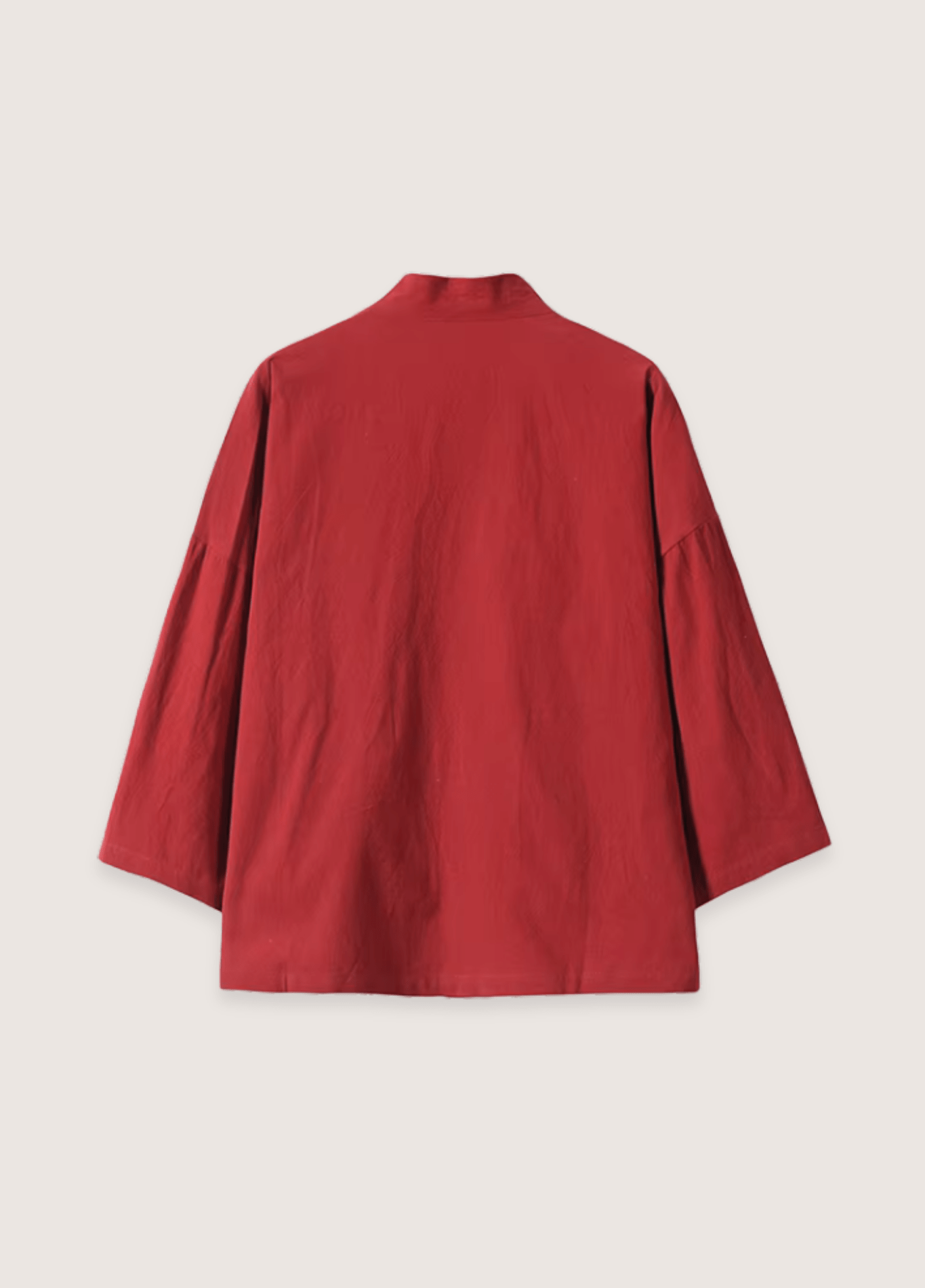Veste kimono mixte coton motif grue rouge – Kaze