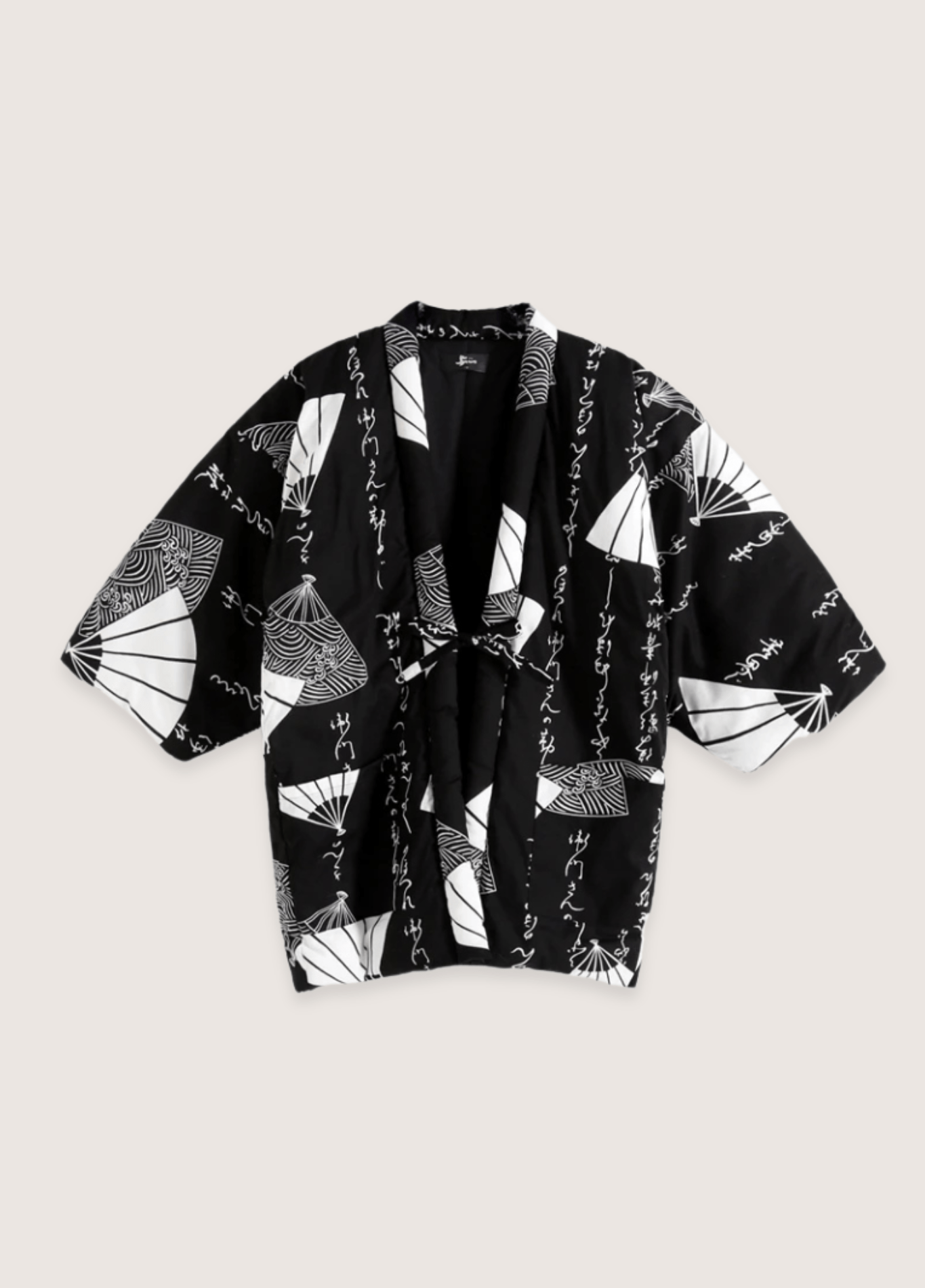 Veste kimono femme coton motif vague noir – Shodo Ōgi