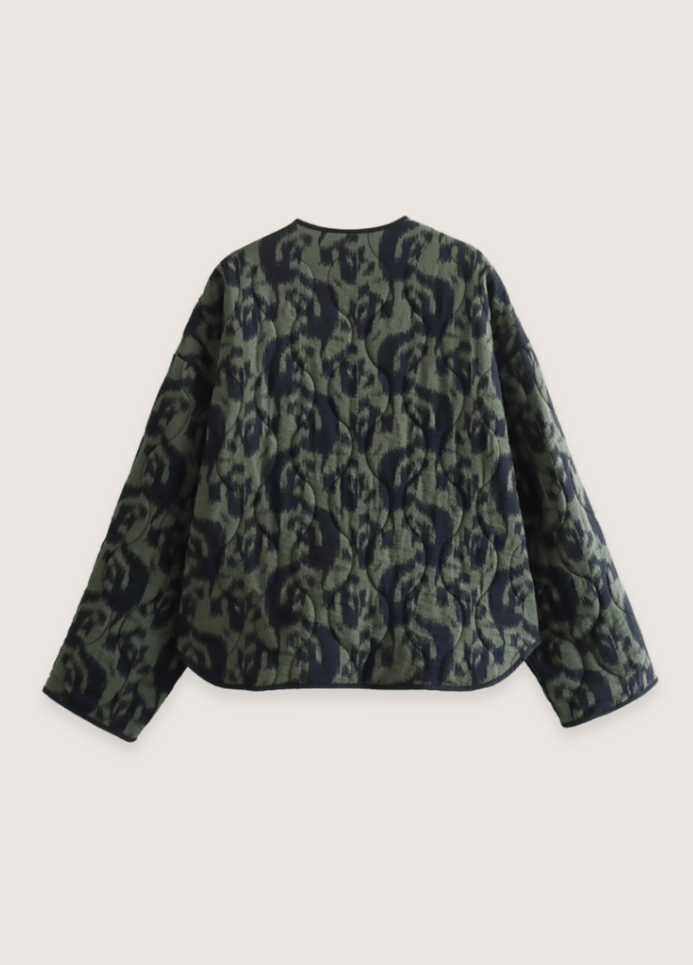 Veste kimono femme géométrique vert olive – Ikat