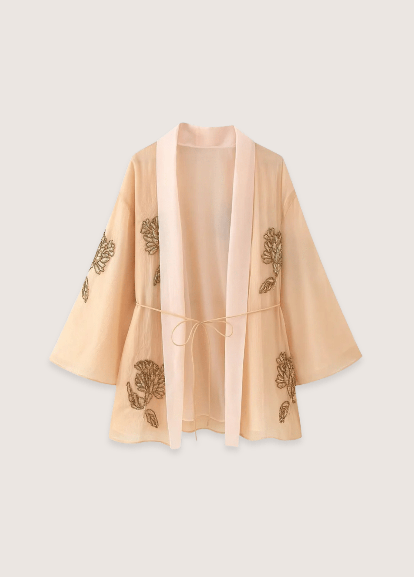 Veste kimono femme floral beige – Yuki