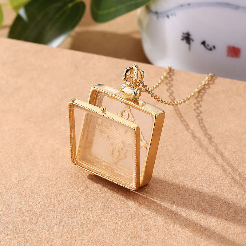 ATELIER-TIBET – Collier Double Dorje en Jade Blanc Naturel